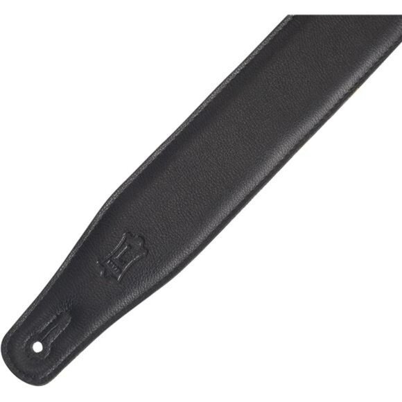 Black Leather Guitar Strap Adjustable Padded Suede Back for Electric Acoustic - Picture 3 of 6